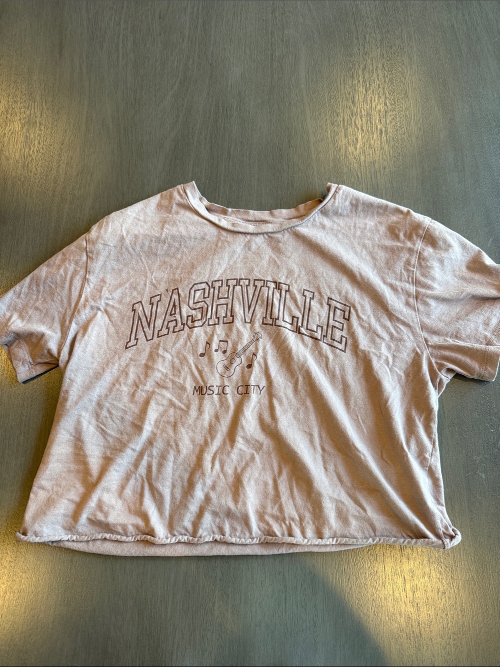 Women's Dusty Pink Nashville Graphic Crop Tee